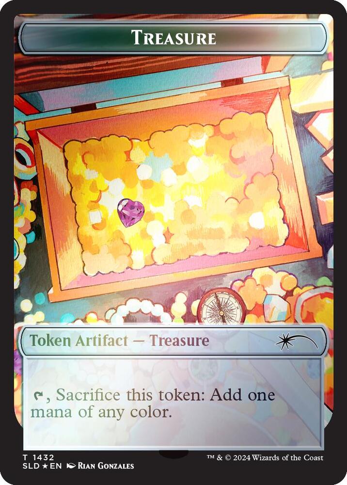 Treasure Token (1432) (Rainbow Foil) - Secret Lair Drop Series (SLD)