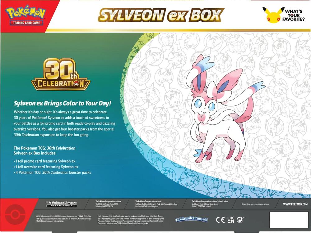 Sylveon ex Box - ME: 30th Celebration (30C) (1 PER PERSON)
