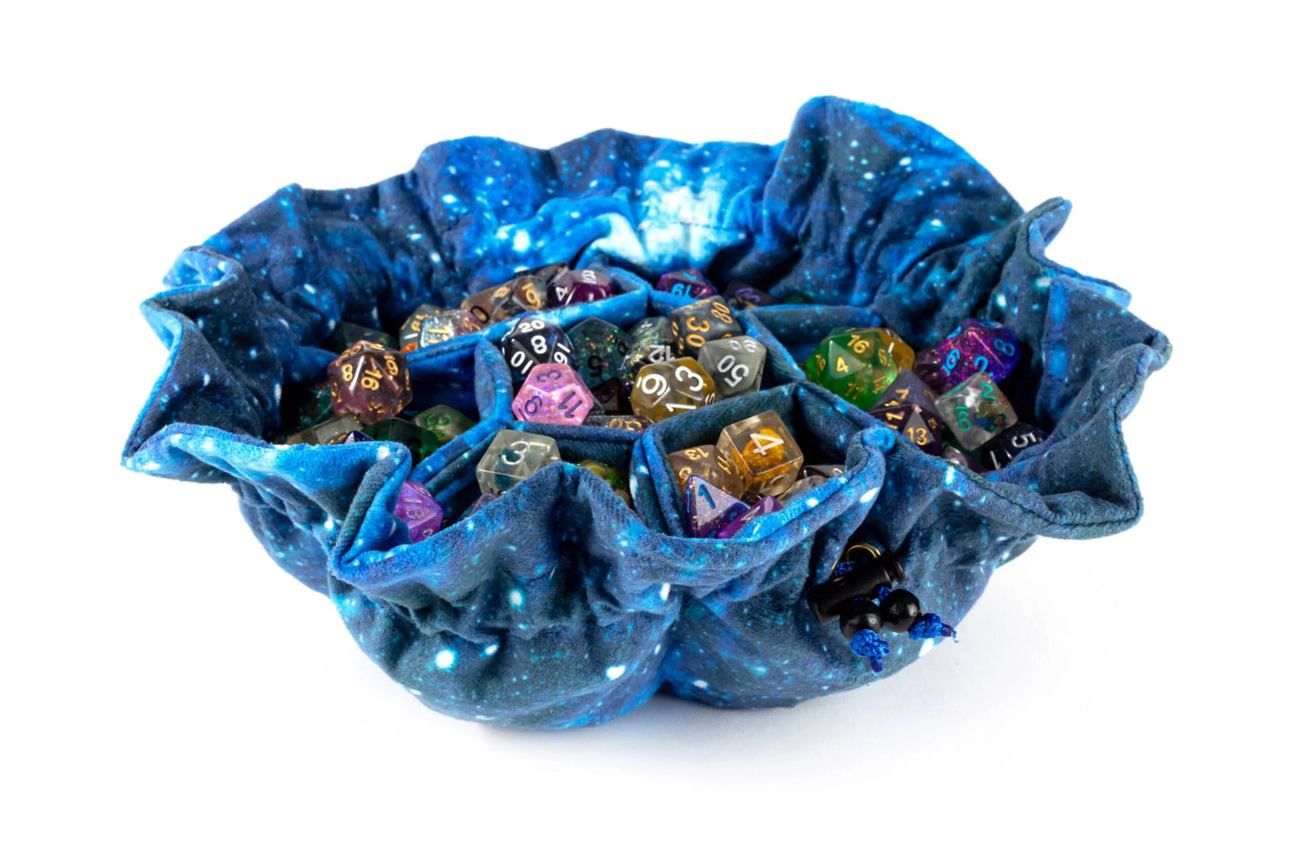 Dice Bag - Velvet Compartment Dice Bag with Pockets: Galaxy
