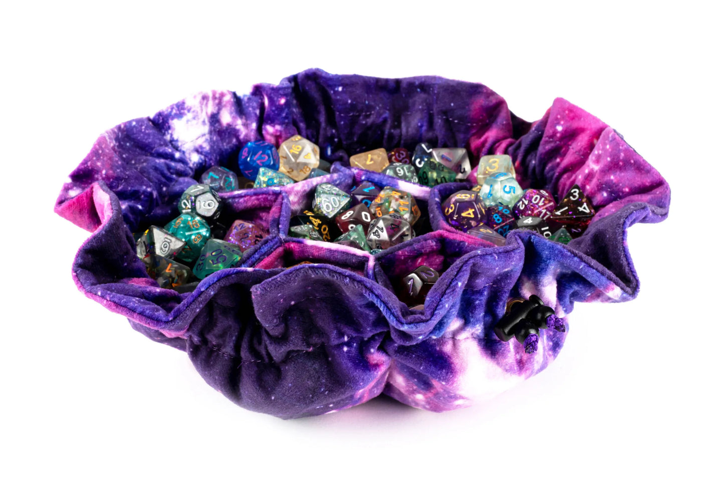 Dice Bag - Velvet Compartment Dice Bag with Pockets: Nebula