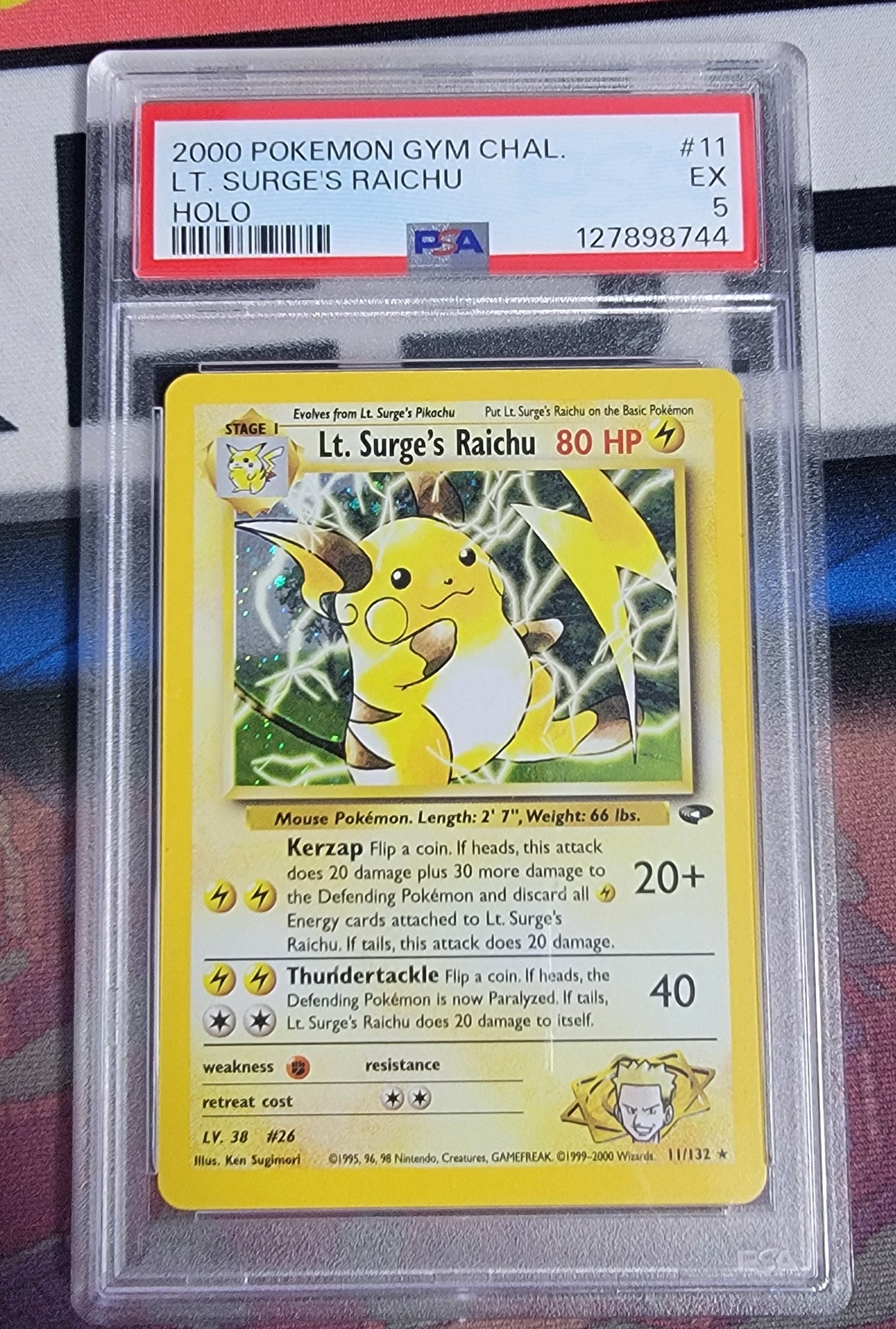 Graded - Lt. Surge's Raichu #11/132 Holo [ENG] /PSA EX 5