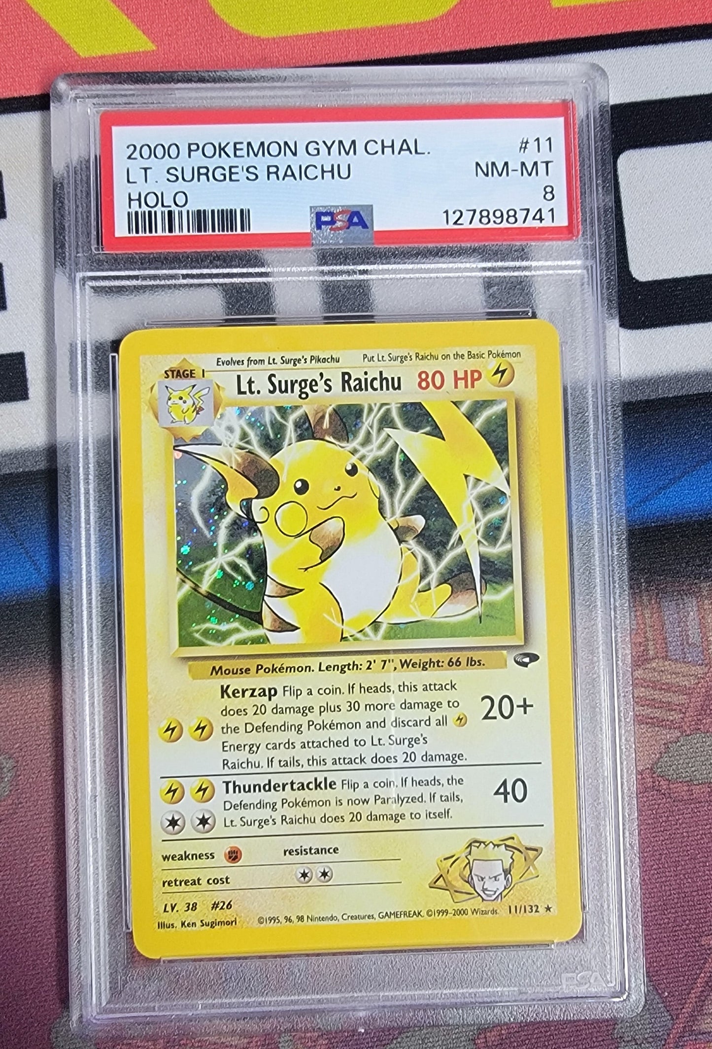 Graded - Lt. Surge's Raichu #11/132 Holo [ENG] PSA NM-MT 8