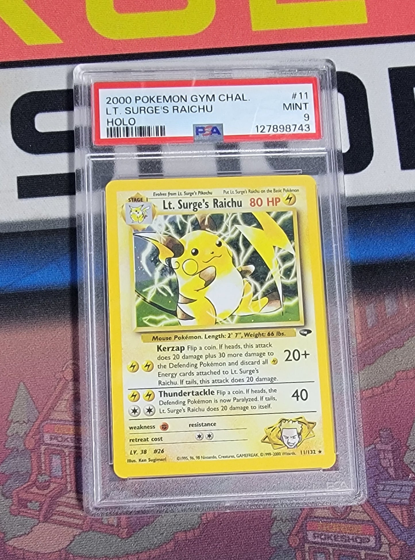 Graded - Lt. Surge's Raichu #11/132 / Holo [ENG] /PSA Mint 9