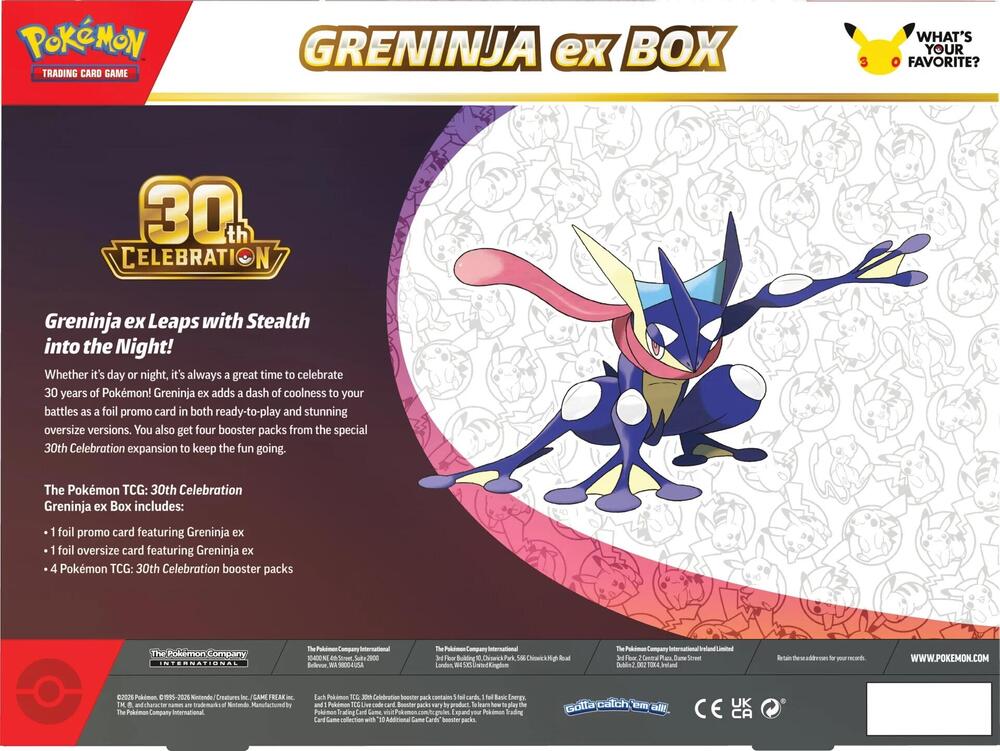 Greninja ex Box - ME: 30th Celebration (30C) (1 PER PERSON)