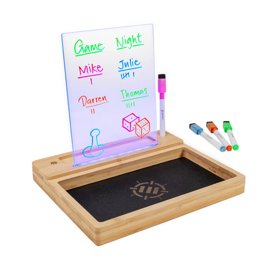 Dice - ENHANCE LED Writing Score Board & Dice Tray for Games with 4 Color Marker Set