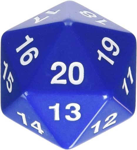 Dice - 20 Sided Blue 55mm