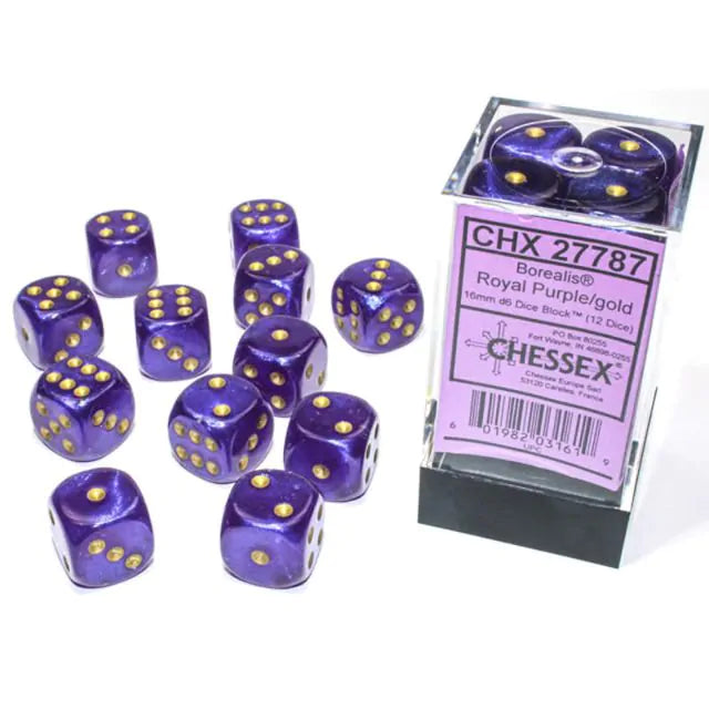 Dice (Borealis) - 6 Sided 16mm - 12 Count