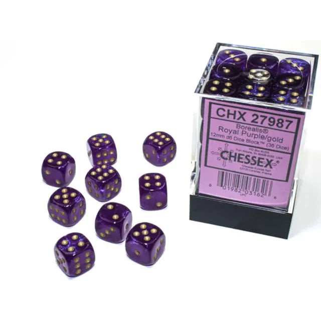 Dice (Borealis) - 6 Sided 12mm - 36 count