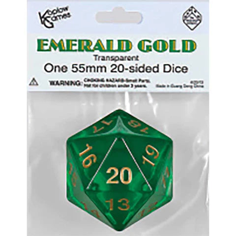 Dice - 20 Sided Emerald 55mm