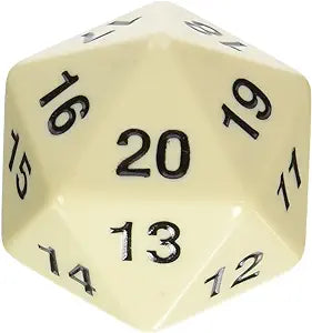 Dice - 20 Sided ivory 55mm