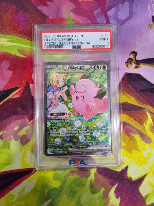 English Lillie's Clefairy ex 184/159 Special Illustration Rare PSA 9 certification 153280817 front