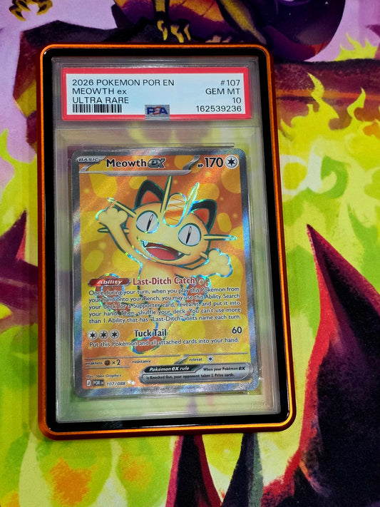 English Meowth ex 107/088 Ultra Rare PSA 10 certification 162539236 front