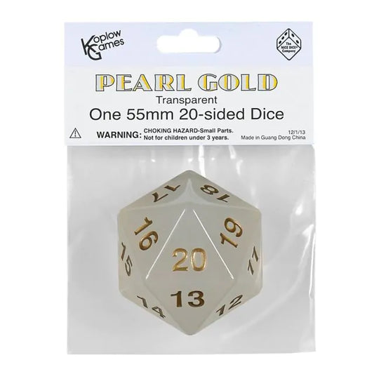 Dice - 20 Sided Pearl 55mm