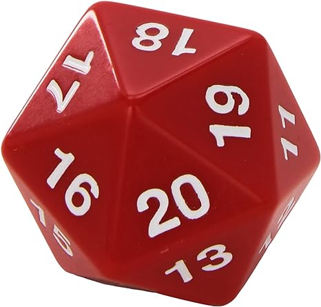 Dice - 20 Sided Red 55mm