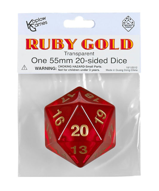 Dice - 20 Sided Ruby 55mm