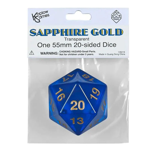 Dice - 20 Sided Sapphire 55mm