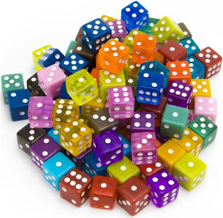 Dice - 6 Sided Assorted 16mm